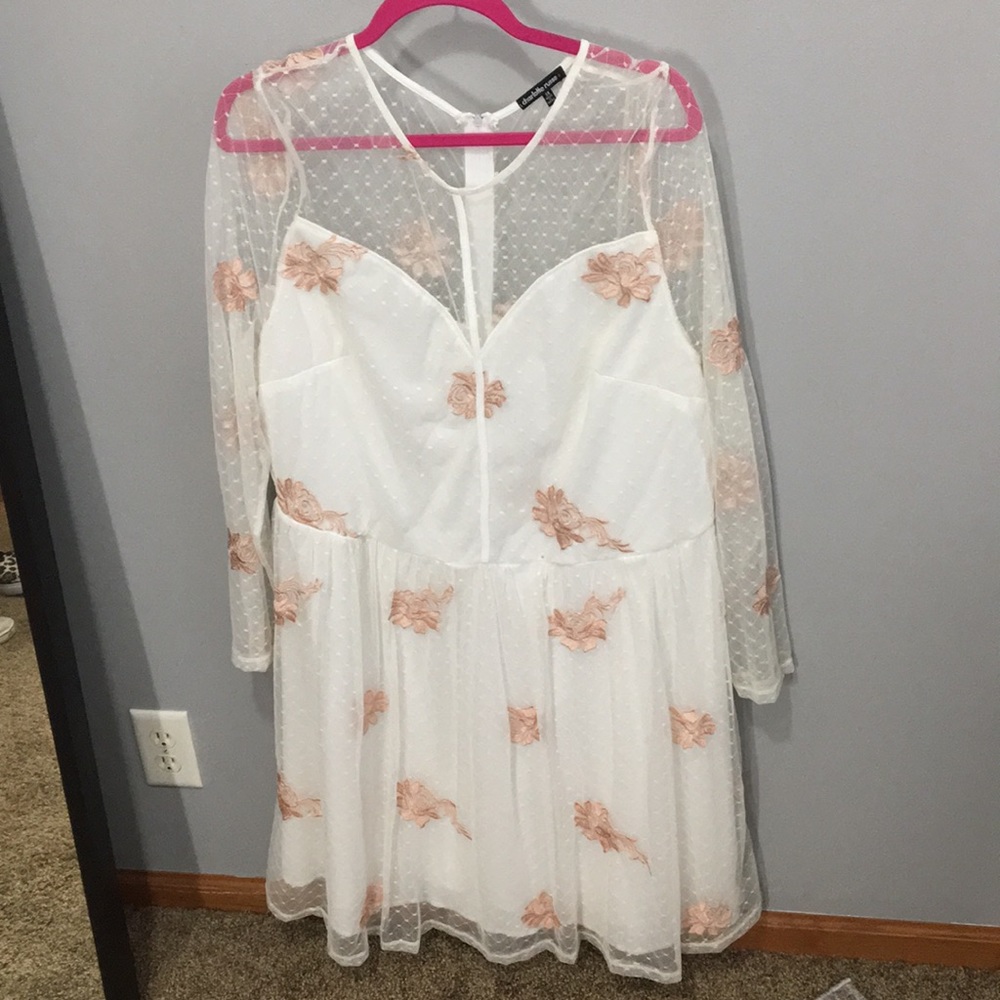 White and rose gold Lacy dress